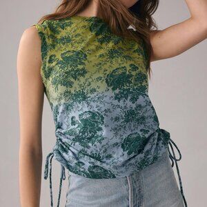 Pilcro Ruched Sleeveless Top